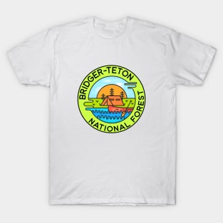 Bridger Teton National Forest Wyoming Camping Canoe T-Shirt